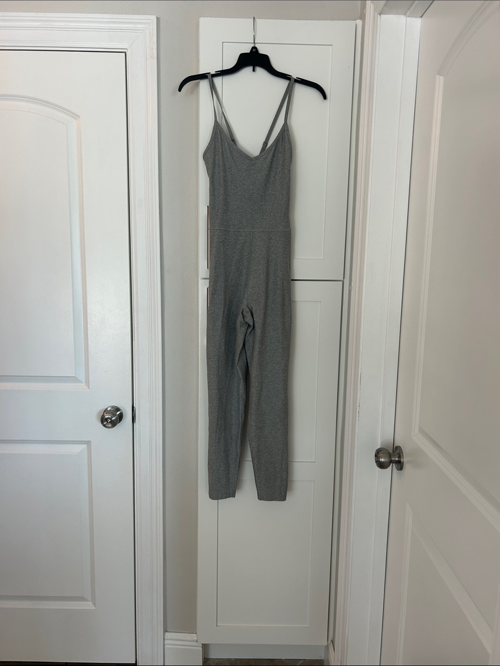 Gray Spaghetti-Strap Jumpsuit